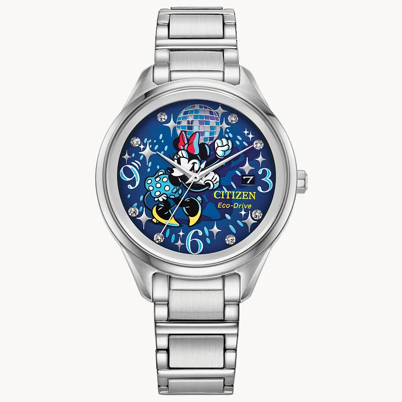 Dancing Minnie Blue Dial Stainless Steel Bracelet FE6106-52W | CITIZEN Dancing Minnie Blue Dial Stainless Steel Bracelet FE6106-52W | CITIZEN